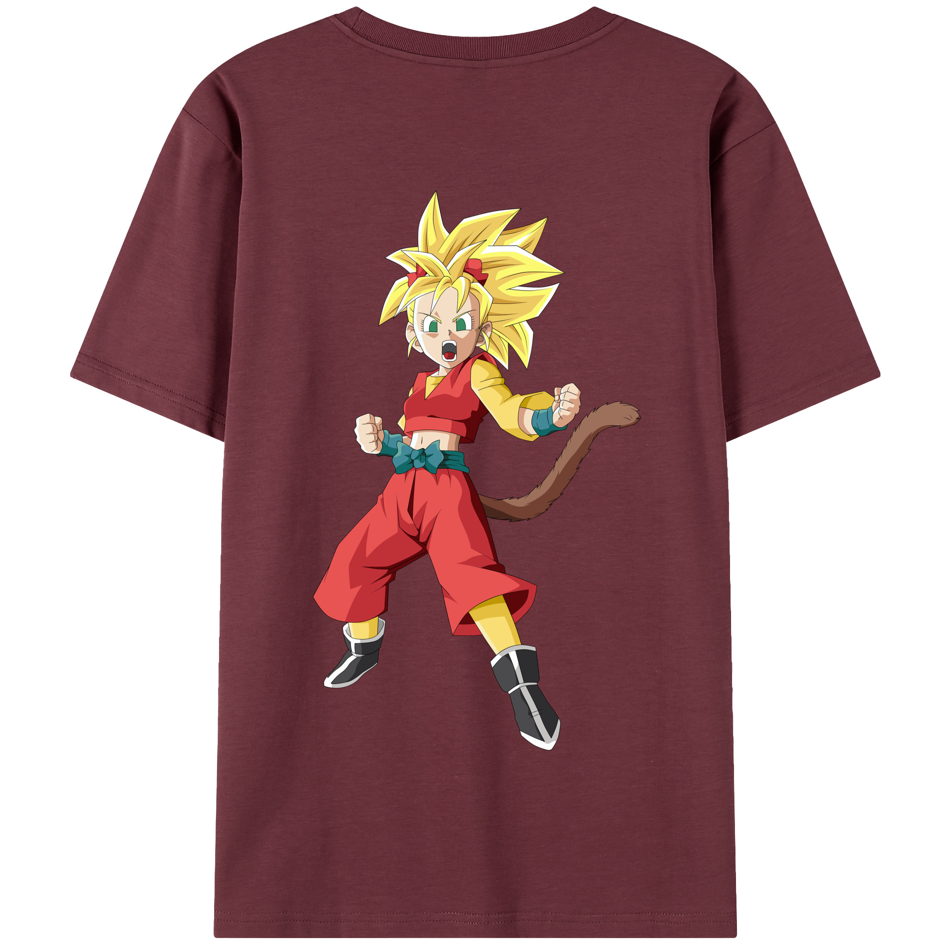 （画像用） ドラゴンボール カリフラ DRAGON BALL Caulifla 綿100％半袖Tシャツ（背面プリント）